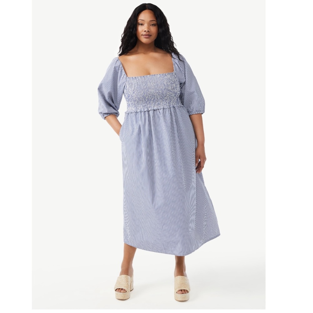NWT Smocked Midi Dress